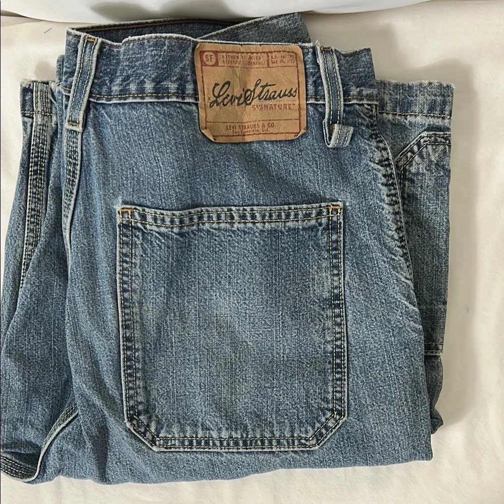 Levi's Blue Relaxed Fit Jeans Men’s Size 34 Cargo Shorts Blue Denim Shorts